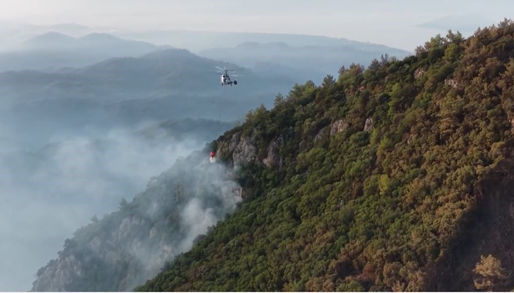 Fethiye Göcek bölgesinde dün öğleden sonra başlayan ve yaklaşık 24