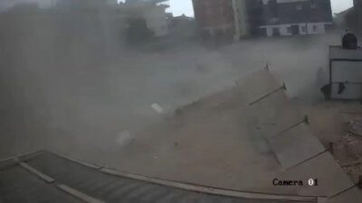 İstanbul’un Avcılar ilçesinde, dün meydana gelen şiddetli fırtına bir inşaat