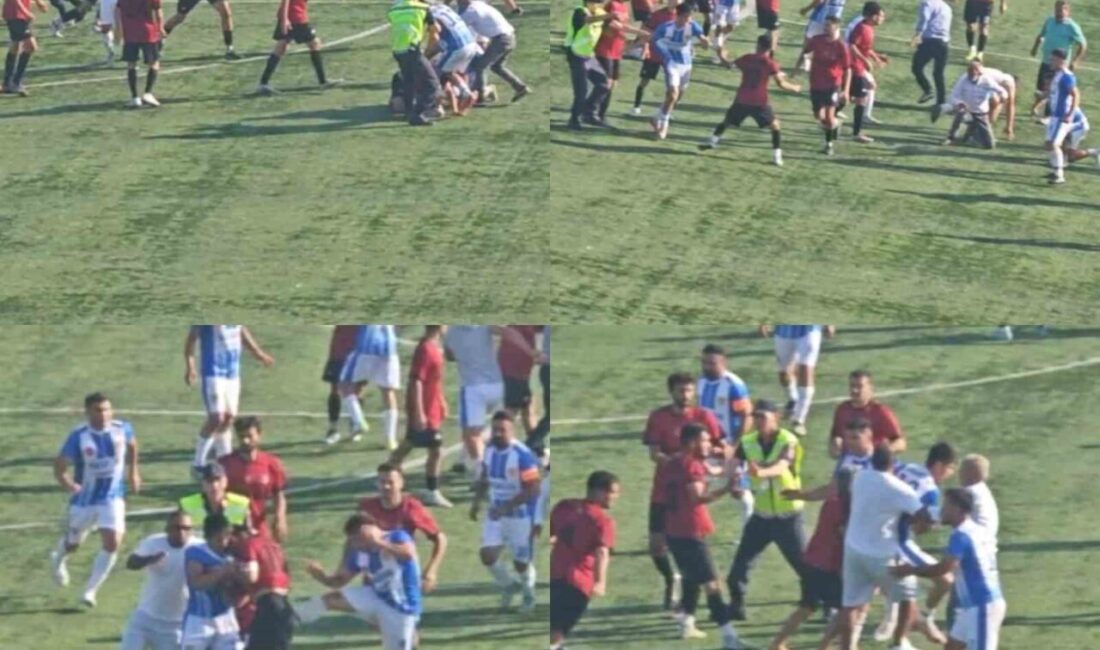 Mersin’de gerçekleşen futbol turnuvasında mahalle takımları arasında yaşanan kavga anları