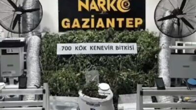 Gaziantep’te, uyuşturucu imalathanesine dönüştürülmüş bir iş yerine gerçekleştirilen operasyonda 700
