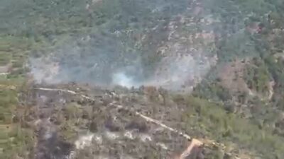 Balıkesir’in Gömeç ilçesinde başlayıp Balıkesir Orman Bölge Müdürlüğü ekiplerinin havadan