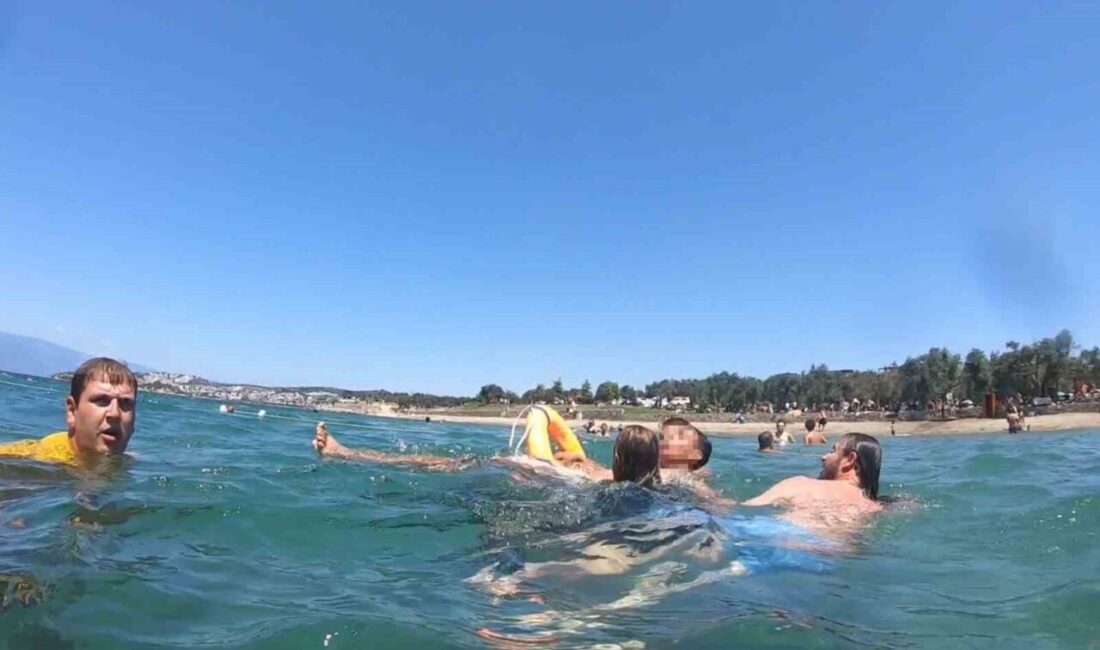 Balıkesir’in Gömeç ilçesine bağlı Dalış Köyü sahilinde bir kişi, denize