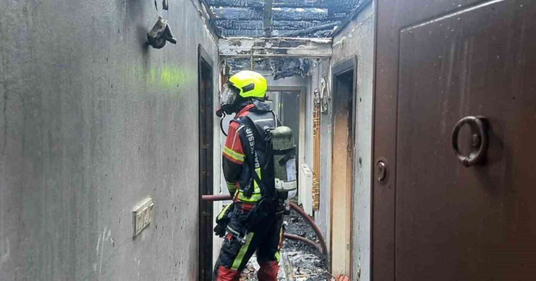 Balıkesir’in Gönen ilçesinde, 2 katlı bir müstakil evin üst katında