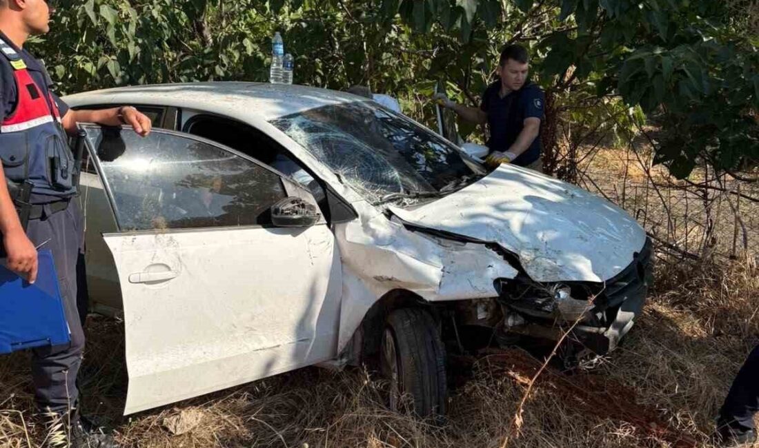 Balıkesir’in Gönen ilçesinde, aracın sürücüsü direksiyon hakimiyetini kaybederek yoldan çıktı