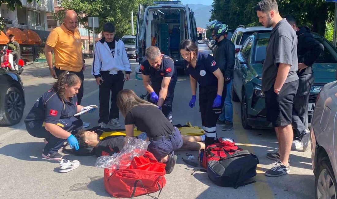 Bolu’da bir kaza meydana geldi; bir motosiklet, seyir halindeyken hafif