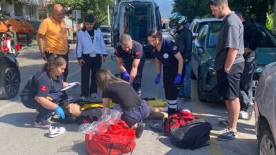 Bolu’da bir kaza meydana geldi; bir motosiklet, seyir halindeyken hafif