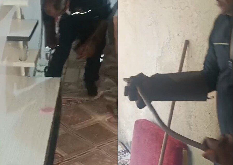Hakkari’de bir ailenin evine giren bir yılan, aileyi korku dolu