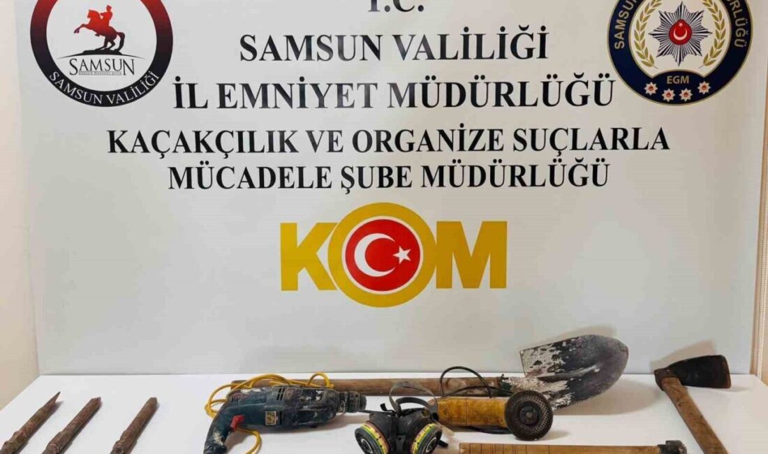 Samsun’da gerçekleştirilen polis operasyonunda, eski bir binanın altında bulunan gizli