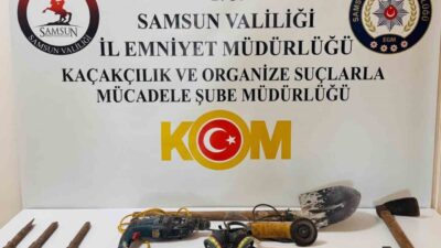 Samsun’da gerçekleştirilen polis operasyonunda, eski bir binanın altında bulunan gizli