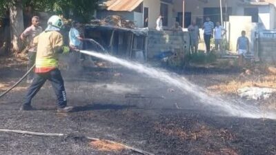 Hassa ilçesindeki bir bahçede çıkan yangın, Hatay itfaiye ekiplerinin hızlı