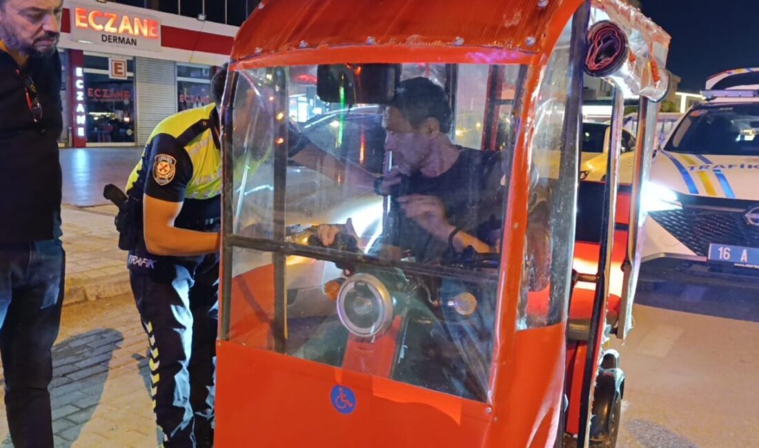 Bursa’nın İnegöl ilçesinde alkollü şekilde trıportör kullanan bir sürücü, polis