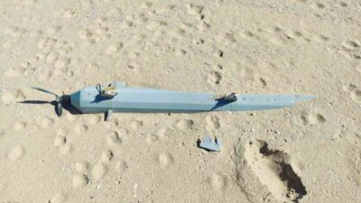 Arnavutköy Karaburun sahilindeki olayda, parçalanmış bir kamikaze insansız hava aracına