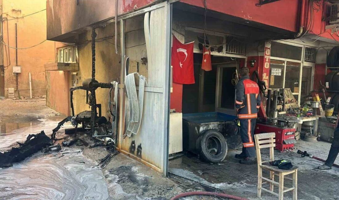 Mersin’in Mut ilçesindeki bir iş yerinde çıkan yangın, itfaiye ekiplerinin