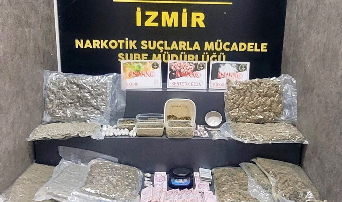 Karşıyaka ilçesinde gerçekleştirilen operasyonda büyük miktarda uyuşturucu madde ele geçirildi