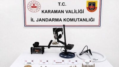 Karaman ilinde Jandarma ekiplerinin gerçekleştirdiği operasyonlarda tarihi eser ve uyuşturucu
