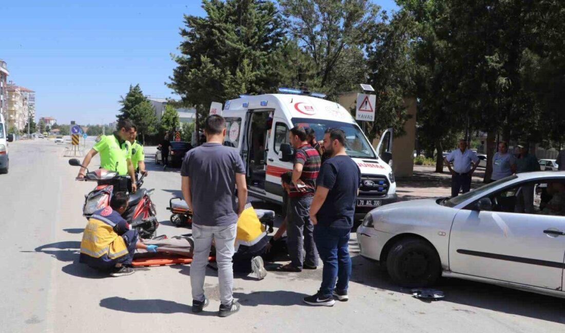 Karaman’da elektrikli bisiklet ile otomobilin çarpışması sonucu meydana gelen kaza