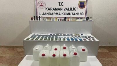 Karaman’da Jandarma ekiplerinin düzenlediği operasyonlarda uyuşturucu ve alkol bulunurken, aranan