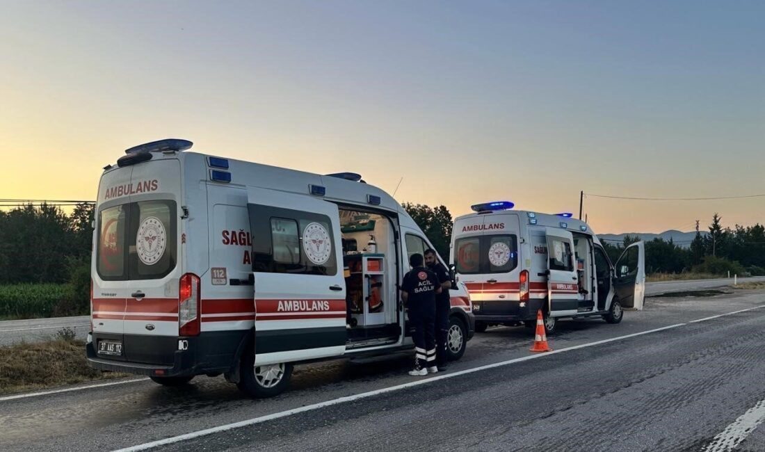 Kastamonu’da yaşanan trafik kazasında, Taşköprü-Kastamonu kara yolunda iki aracın çarpışması