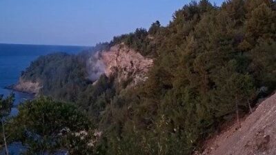 Kastamonu’nun Karadeniz’e kıyısı olan Cide ilçesinde ormanlık alana düşen yabancı