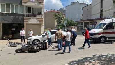 Samsun’un Bafra ilçesinde meydana gelen kazada, bir motosiklet ile bir