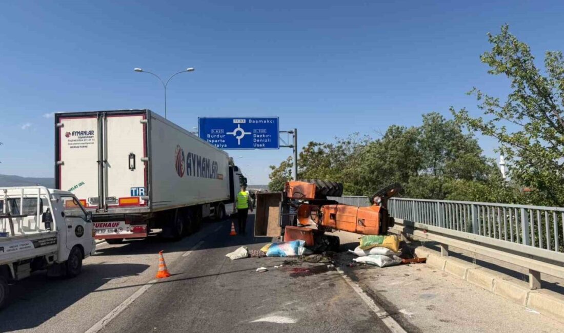 Afyonkarahisar’da meydana gelen trafik kazasında traktörün devrilmesi sonucu hayatını kaybeden