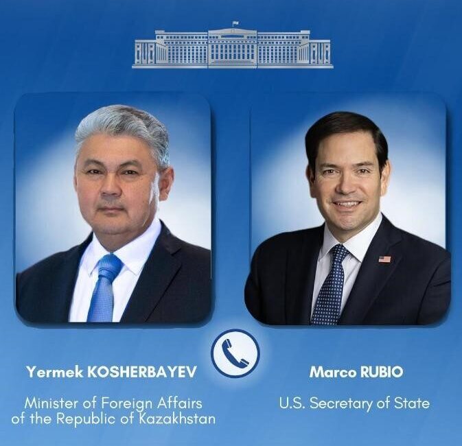 Kazakistan Dışişleri Bakanı Yermek Koşerbayev, ABD Dışişleri Bakanı Marco Rubio