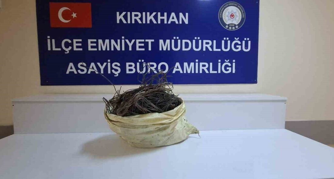 Hatay’da meydana gelen ve 3,5 milyon TL değerinde bakır kablo