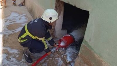 Kırıkhan ilçesinde bulunan bir odunluğun alev alması sonucu çıkan yangın,