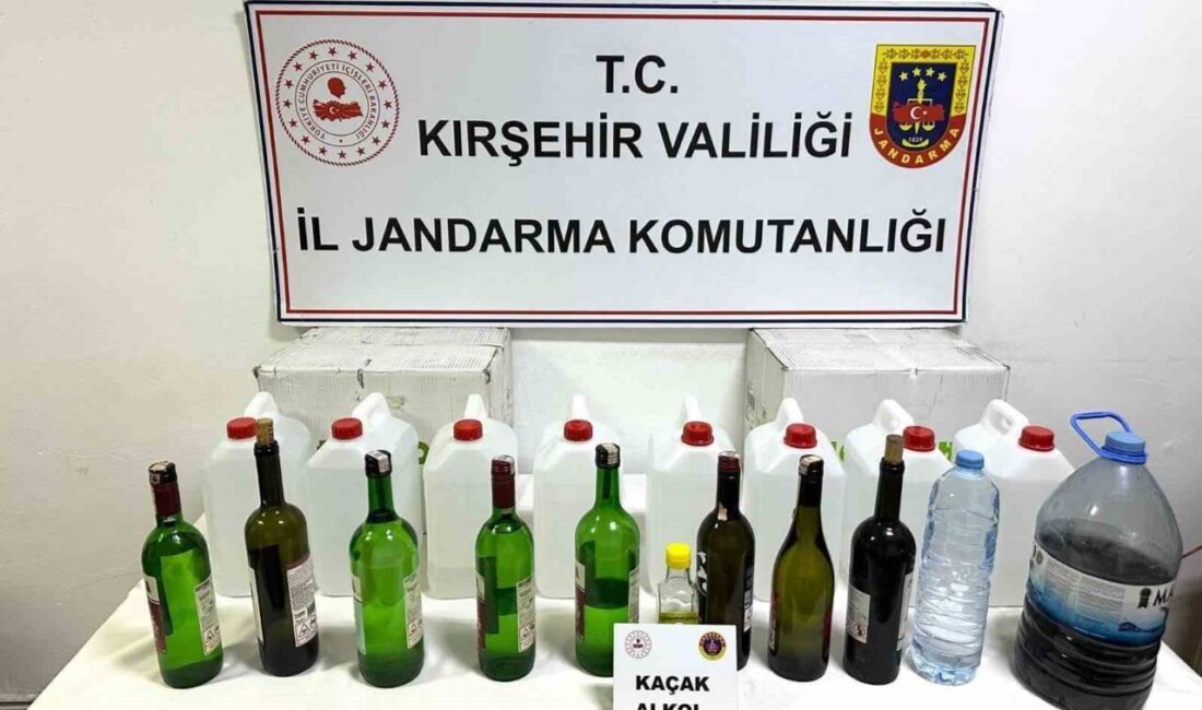 Kırşehir’de jandarma tarafından düzenlenen bir operasyonda 40 litre kaçak etil