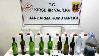 Kırşehir’de jandarma tarafından düzenlenen bir operasyonda 40 litre kaçak etil