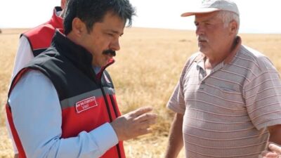 Kırşehir Valisi Murat Sefa Demiryürek, arpa ve buğday hasadı devam