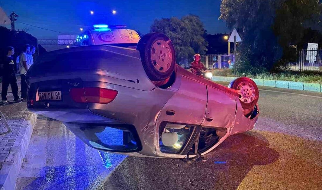 Çine ilçesinde meydana gelen trafik kazasında, bir otomobil kontrolden çıkarak