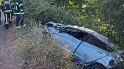 Tavas ilçesinde meydana gelen trafik kazasında, aracı sürerken kontrolü kaybeden