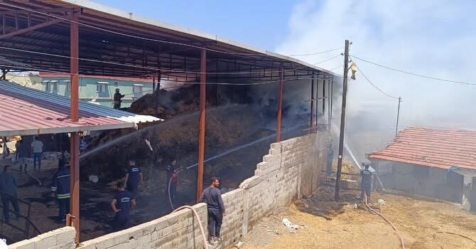 Hatay’da meydana gelen yangın, Kumlu ilçesi Güventaşı Mahallesi’nde bulunan bir