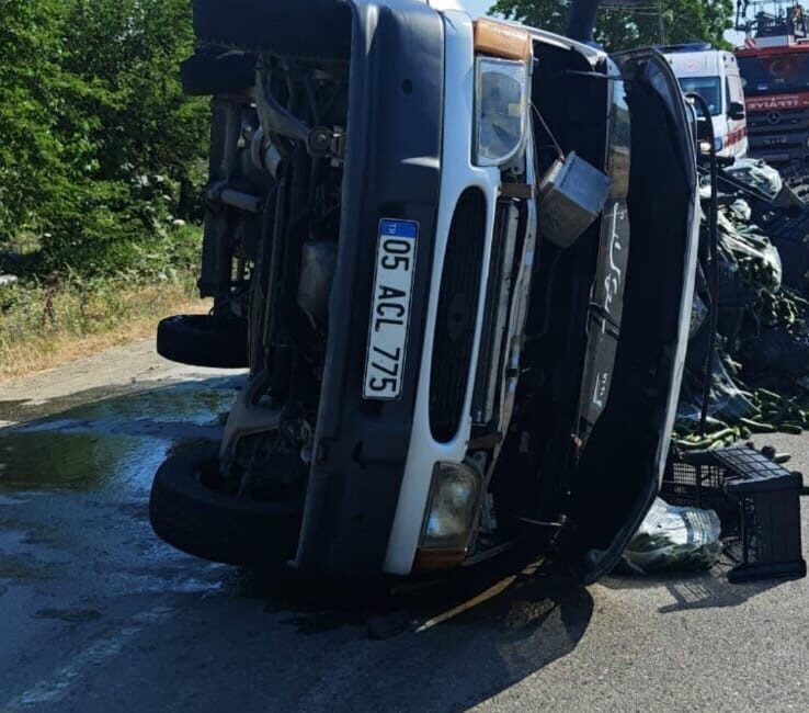 Samsun’un Alaçam ilçesinde meydana gelen tek taraflı bir kaza sonucu