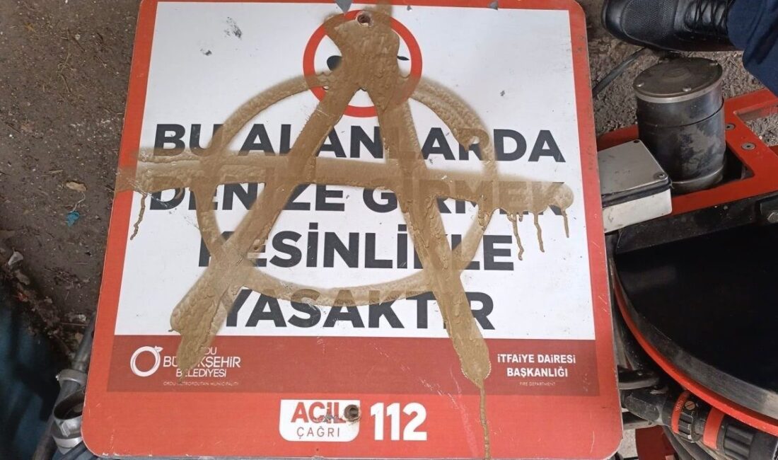 Ünye ilçesindeki iskelede bulunan can simitleri hırsızlar tarafından çalınırken, kumsal