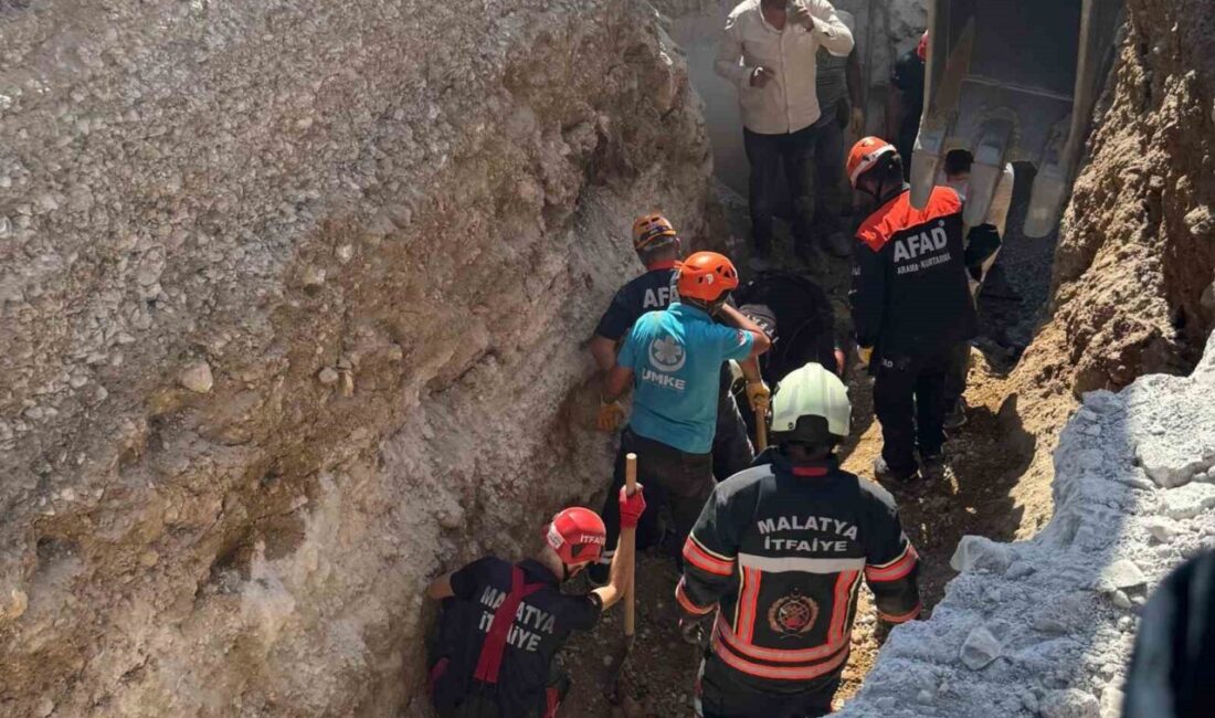 Malatya’nın Yeşilyurt ilçesinde altyapı çalışmaları sırasında meydana gelen bir göçük