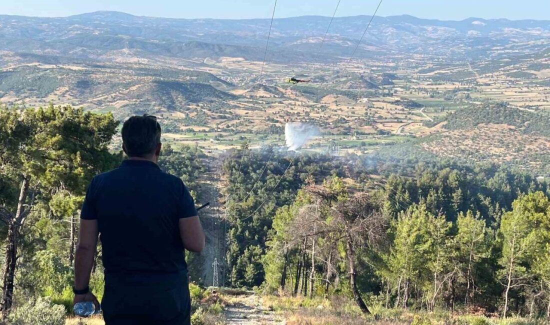 Manisa’nın Demirci ilçesindeki orman yangını, ekiplerin 3 saate yaklaşan müdahalesi