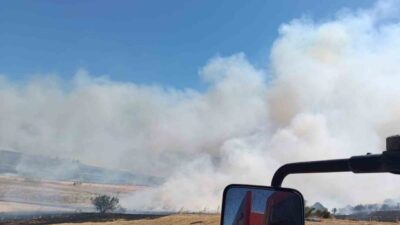 Manyas ilçesindeki ormanlık alana sıçrayan anız yangını, hızla kontrol altına