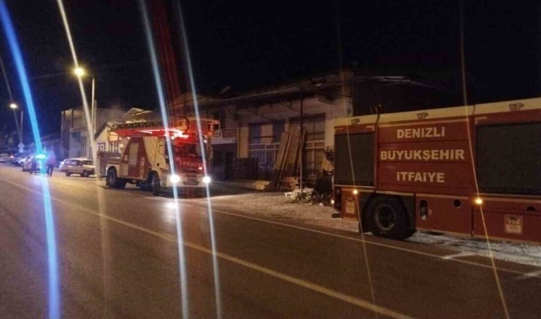 Çal ilçesinde bulunan bir marangozhanede gece geç saatlerde meydana gelen
