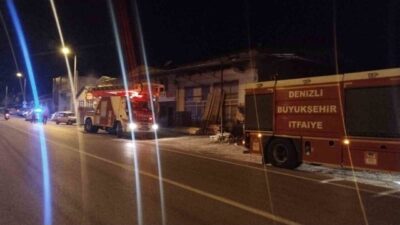 Çal ilçesinde bulunan bir marangozhanede gece geç saatlerde meydana gelen