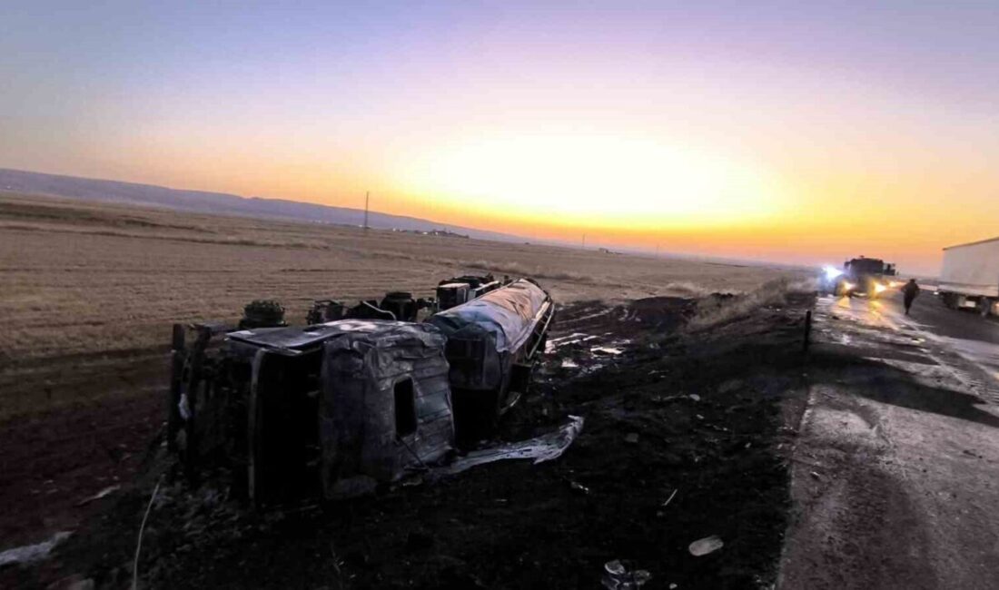 Mardin’in Nusaybin ilçesinde bulunan mazot yüklü bir tanker, Söğütlü Mahallesi