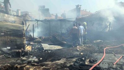 Muğla’nın Menteşe ilçesine bağlı Düğerek Mahallesi’nde meydana gelen yangında bir