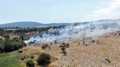 Menteşe Orhaniye Mahallesi’nde bulunan Hamursuz Tepesi’nde meydana gelen orman yangını,