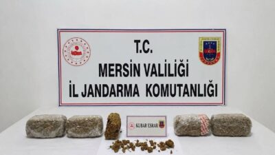 Mersin’de Jandarma birimlerinin gerçekleştirdiği operasyonda 6 kilo 300 gram kubar