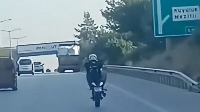 Mersin’de, otoyolda tek teker üzerinde akrobatik hareketler yapan sürücüye ciddi