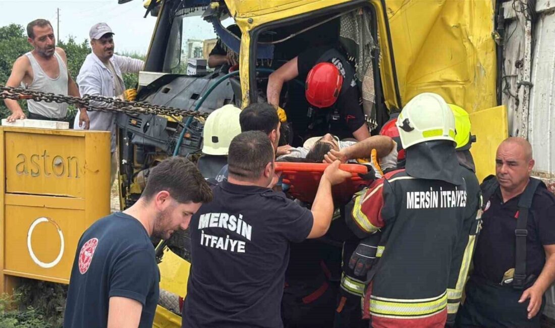 Tarsus ilçesinde meydana gelen trafik kazasında, iki tırın çarpışması sonucu