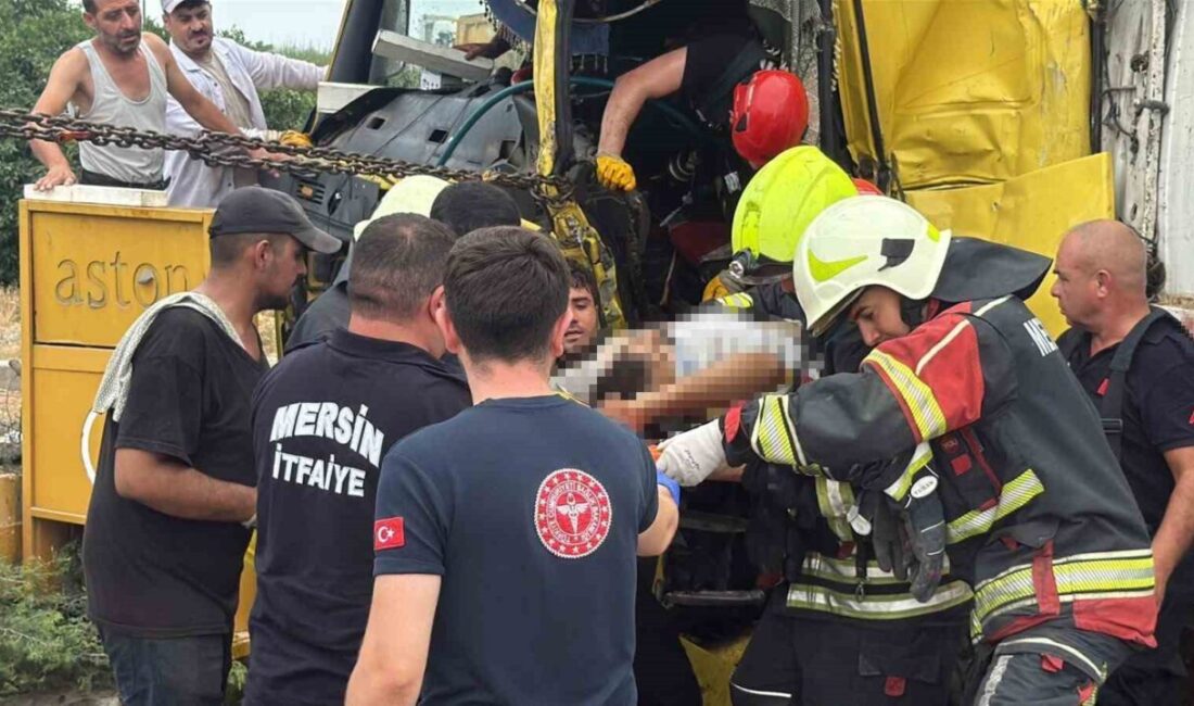 Tarsus ilçesinde meydana gelen trafik kazasında, iki tırın çarpışması sonucu