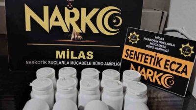 Milas ilçesinde narkotik ekipleri tarafından gerçekleştirilen operasyonda, 730 adet sentetik