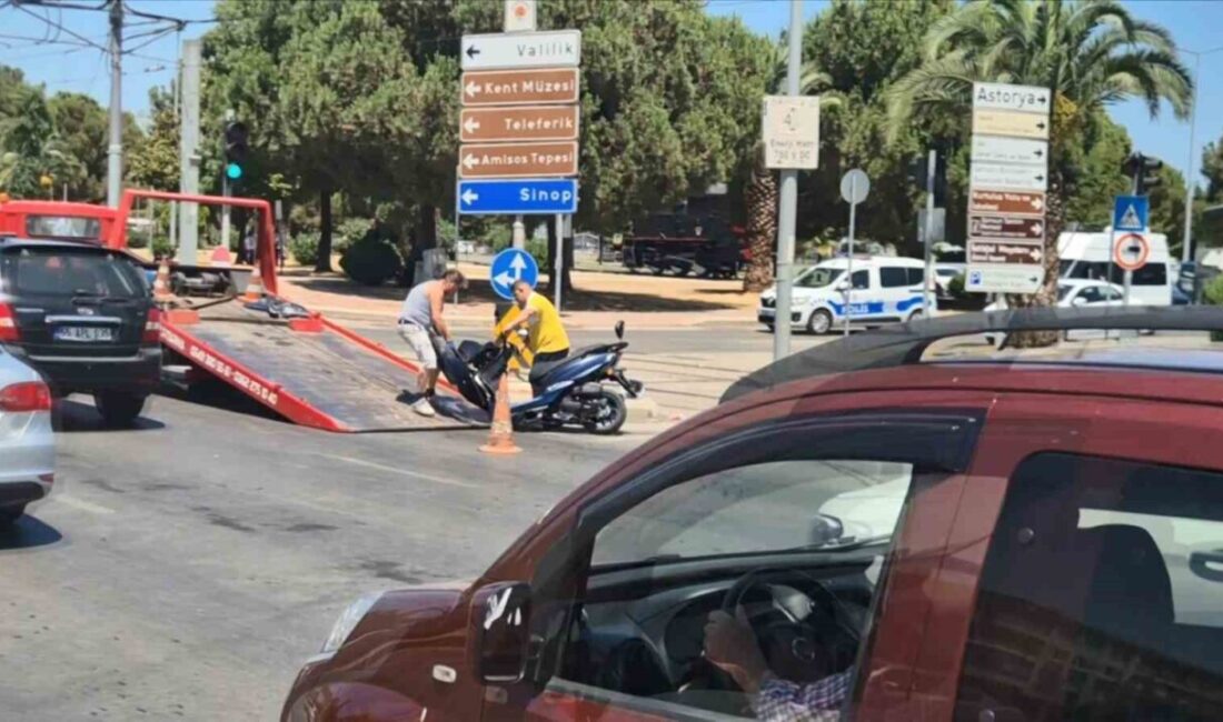 Samsun’un İlkadım ilçesinde meydana gelen maddi hasarlı kazada, bir otomobil